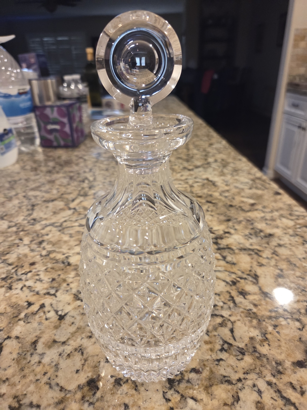 Waterford Clear Cut Crystal Decanter with Round Stopper